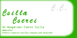 csilla cserei business card